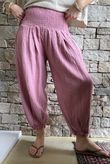 Annie Cushion Cotton Cuff Barrel Pant Indian Pink
